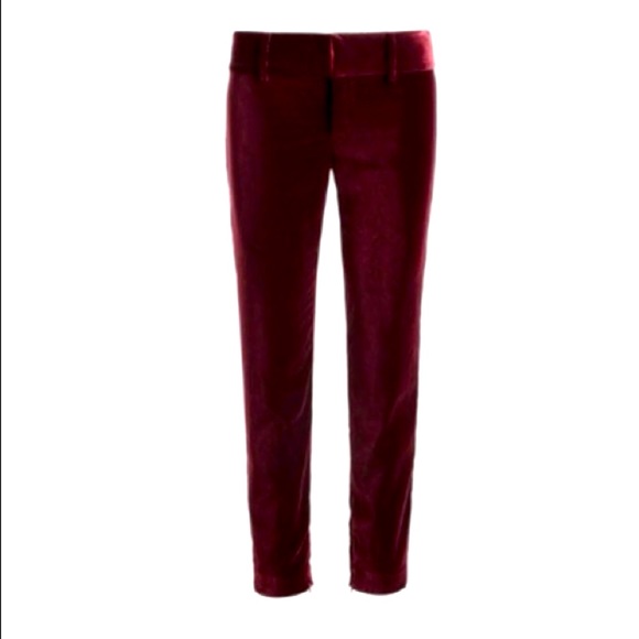 Alice & Olivia Stacey Slim Velvet Ankle Pants In Merlo - Picture 4 of 16